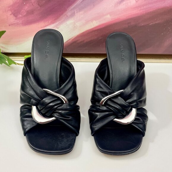 Vince Women's Qiqi Slip On Embellished High Heel Sandals in Black Size 6.5 - Picture 7 of 14